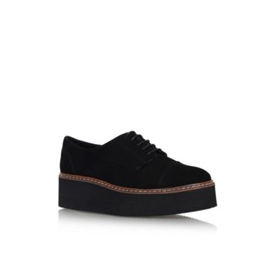 Black 'Love' flat lace up shoes
